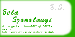 bela szomolanyi business card